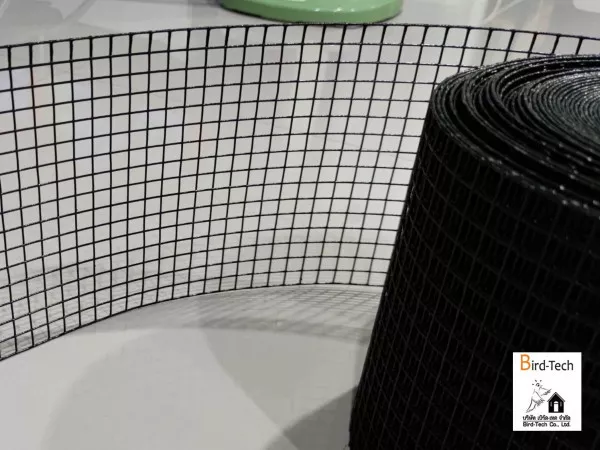 ตาข่ายกันนกกัลวาไนซ์หุ้ม PVC (สีดำ) กว้าง6นิ้วx100ฟุต พร้อมคลิปล็อคแบบ C-Lock (สแตนเลส 304)