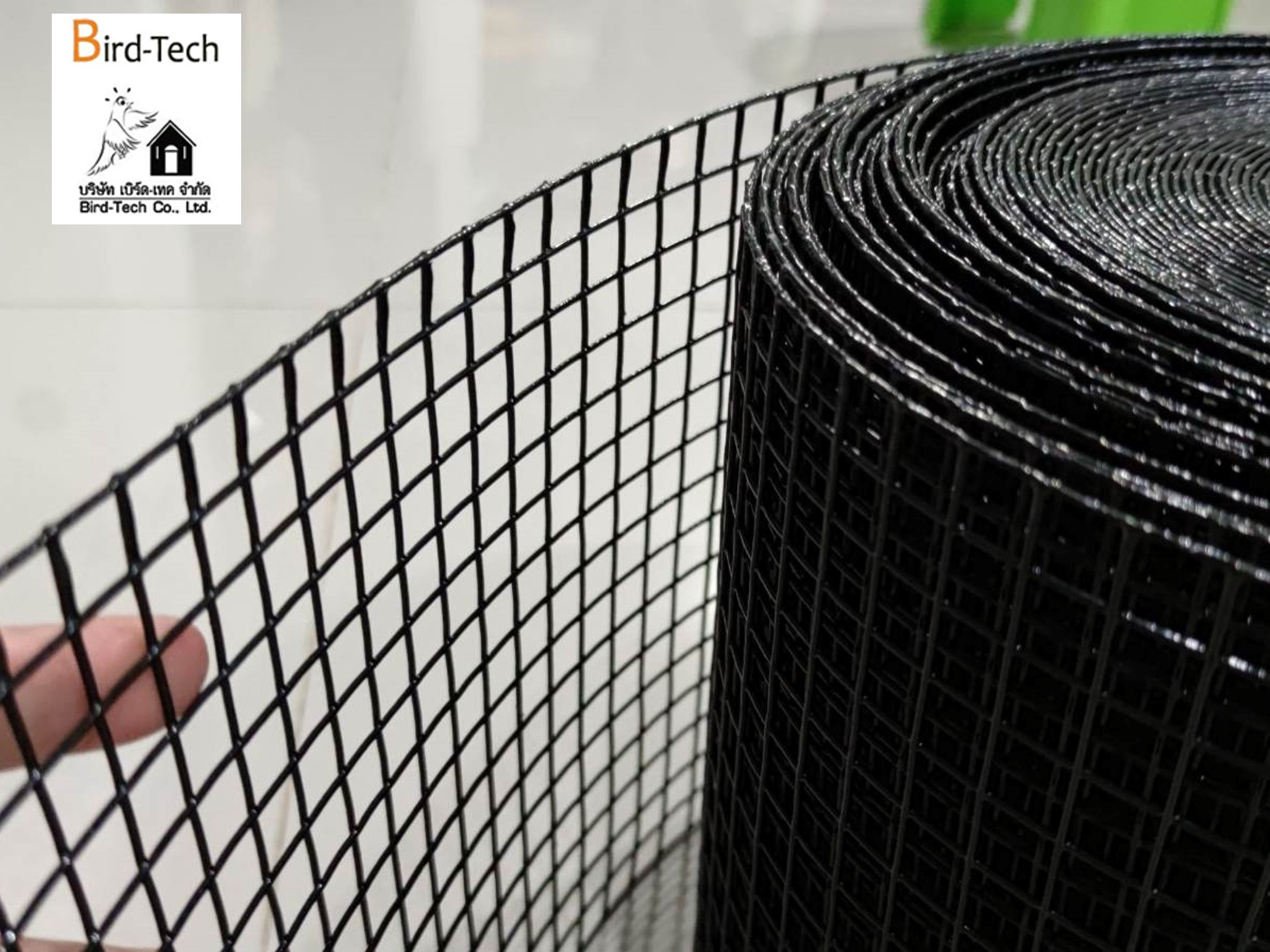 ตาข่ายกันนกกัลวาไนซ์หุ้ม PVC (สีดำ) กว้าง10นิ้วx100ฟุต พร้อมคลิปล็อค แบบC-Lock