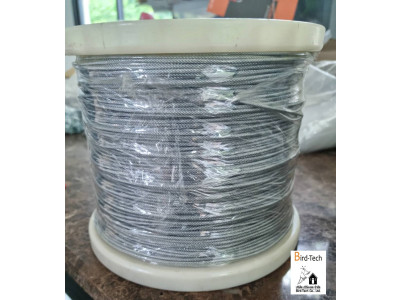 สลิงกัลวาไนซ์หุ้มปลอก PVC ขนาด 2 มม. 500 ม. (สีใส)
